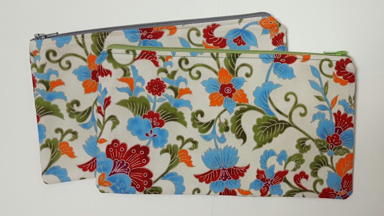 Fancy flower zipper pouches